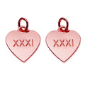Custom Gold Zinc Alloy Jewelry Tags Heart Shape Necklace Fitting with Engraved Letters Plated Pendants Hang Charms for Bracelet