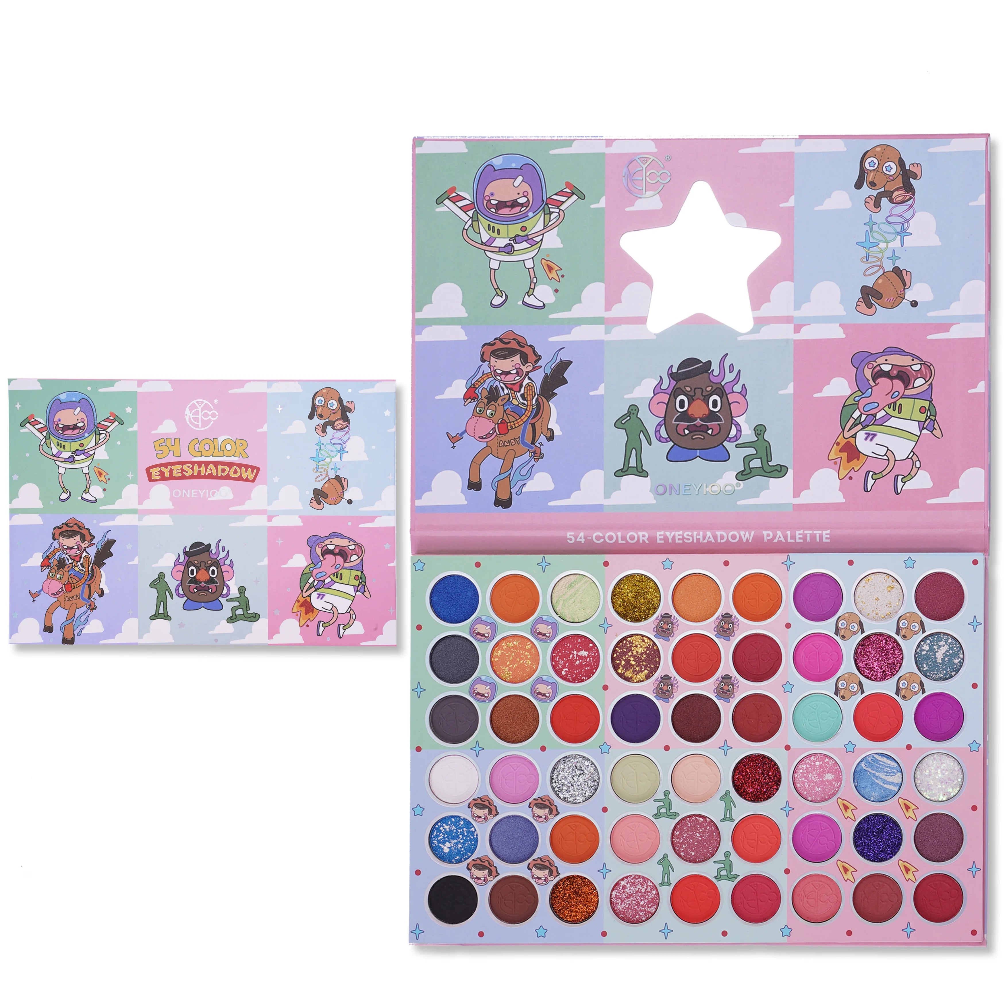54 Color Eye Shadow Factory Direct Card Captor Sakura Pattern Custom Waterproof High Pigment Pearlescent Matte Large Sequin Gift