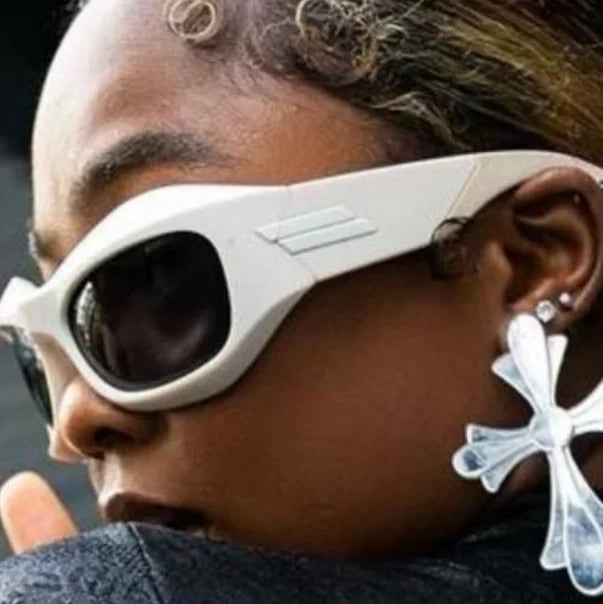 Y2K Street Wrap Around Sunglasses Oversized Luxury Brand Punk Sun Glasses Ladies 2023 Futuristic Eyewear Shades De Sol Oculos