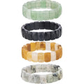 Handmade 15mm Faceted Square & Rectangular Crystal Gemstone Bracelet Elastic Natural Faceted Bead Bracelet for Anniversaries