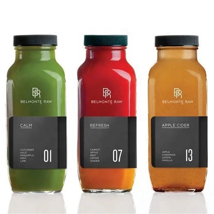 Wholesale Empty 180ml 250ml 350ml 500ml Square Milk/Juice/Tea/Drink Glass Bottle Glass Beverage Juice Bottle for Sale