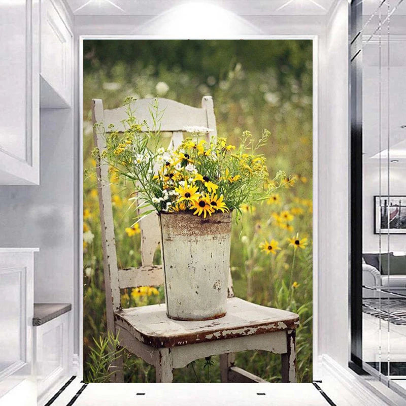 Full Drill Picture With Flower 5D Square/Round Diamond Painting Landscape Rhinestone Diamond Embroidery Home Decor for Adult Kit