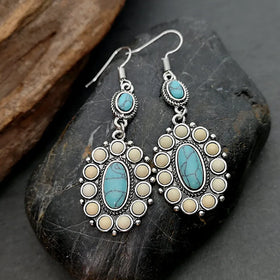 New Vintage Wofish Western Turquoise Earrings for Women Boho Jewelry