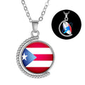 287 Countries National Crescent Moon Country Flag Design Glass Dome Cabochon Bezel Pendant Trays Necklace Chain Necklace