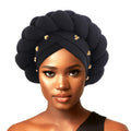 Wholesale Custom Logo Hair Accessories Fashion Braid Headscarf Bandana Bohemia Turban Hats Muslim Turbans Headwrap for Women