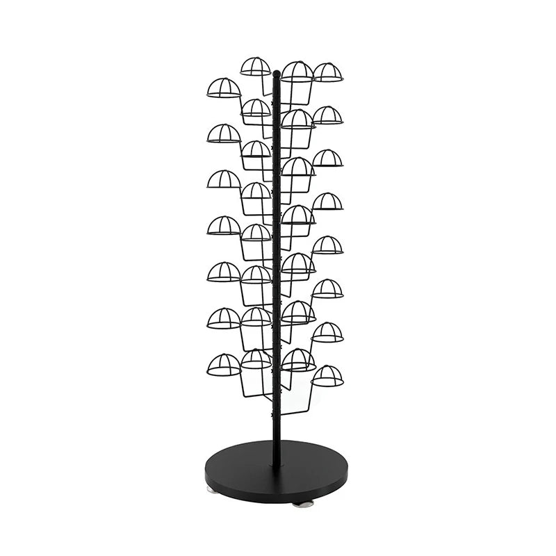 Nano Baking Paint  Hanging 20/25/30/35 Hat Shop Display HolderStrong and Movable Metal Wire Wig Display Rack for Supermarket