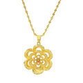 Plated Large Multi-Layer Flower Pendant Necklace Plating Gold