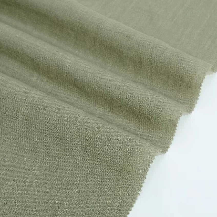 6714# Factory Top Quality Lyocell Ramie Fabric Hot Sell 60%Ramie 40% Sand Washed Fabric for Dress Home Textile