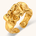 Dingran Latest Fashion Irregular Open Ring 18k Gold Plated Stainless Steel Jewelry Non Tarnish Hypoallergeniy Rings