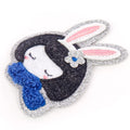 Glitter Glitter Powder Edge Patch Chenille Rabbit Sleeping Girl Patch Cute Patch for Baby Clothes