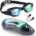 Unisex Adult Swimming Goggles Anti-UV Anti-Fog Full Protection with Ear Plugs and Nose Clip No-Leak Design