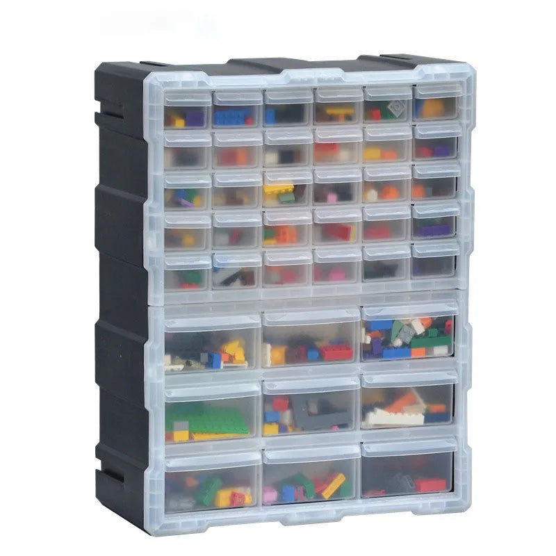 Plastic Waterproof Modern Minimalist Tool Storage Box with 60 Drawers for Parts and Screws