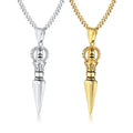 Punk Magic Pestle Arrow Pendant Jewelry for Men Stainless Steel Necklace Wholesale Arrogance Accessories