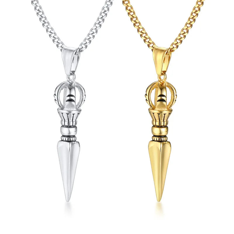 Punk Magic Pestle Arrow Pendant Jewelry for Men Stainless Steel Necklace Wholesale Arrogance Accessories