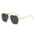2023 New Fashion Women Vintage Sun Glasses Mens Double Bridge Designer Retro square Metal Sunglasses Uv400