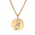 Angel Star Moon Necklace for Women Stainless Steel Round Pendant Necklaces Choker Link Chain Fashion Jewelry Collares 2021