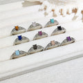 Wholesale Bulk Dainty Jewelry Natural Stone Healing Crystal Rose Quartz Labradorite Silver Amethyst Rings for Women Party Gifts