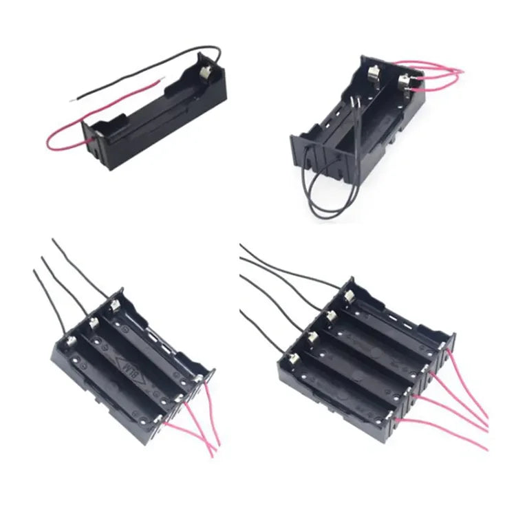 Factory Direct Sales 3.7V 1 2 3 4 Slots 18650 Battery Holder With Wire Leads DIY Independent Output Battery Box