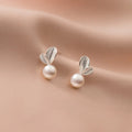 S925 Sterling Silver Pearl Earrings Lovely Sweet Bud Leaf Stud Earrings Fashion Jewelry Earrings Women Wholesale
