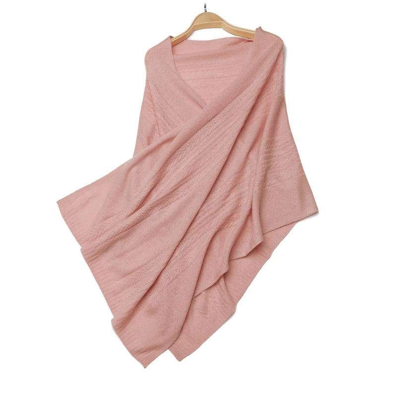 New Style Women Neck Scarves Cashmere Knit Cable Cashmere Wool Scarf Neckerchief Shawl Wrap