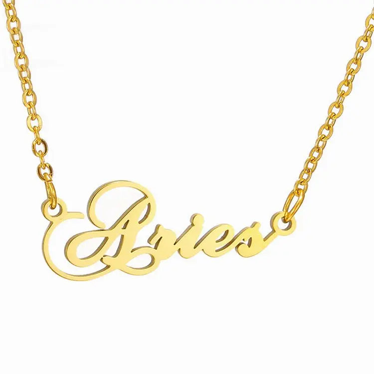 Hot Selling Custom Stainless Steel Gold Plated Name Personalised Jewelry Name Pendant Gold Plated Letter Necklace