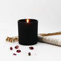 Private Label Round Brown Empty  Glass  Candle Container Jar With Black Silver Lid