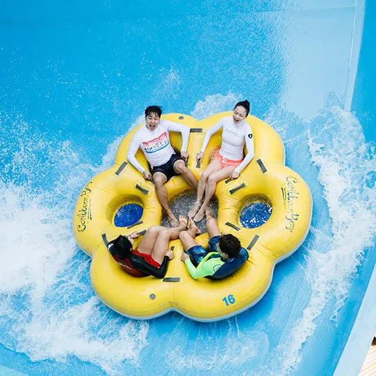 PVC Tarpaulin 5 Person Inflatable Water Aquapark Slide Double Tube Water Park  Large Water Slide Part Swimming Tube