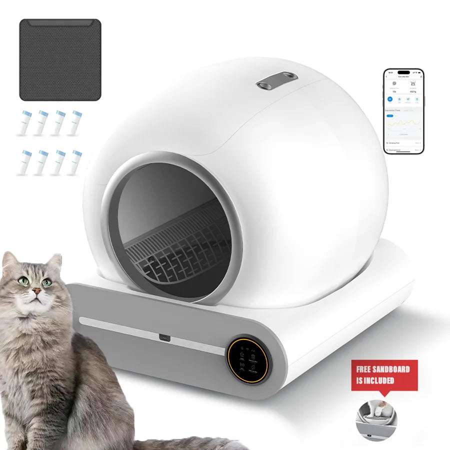 Smart Cat Litter Box Automatic Self Cleaning Fully Enclosed 65L Cat Litter Box Pet Toilet Litter Tray Cat Products