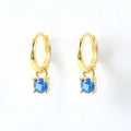 Stylish and Simple S925 Sterling Silver Classic Versatile Turquoise Jewelry Women's Round Earrings Earrings