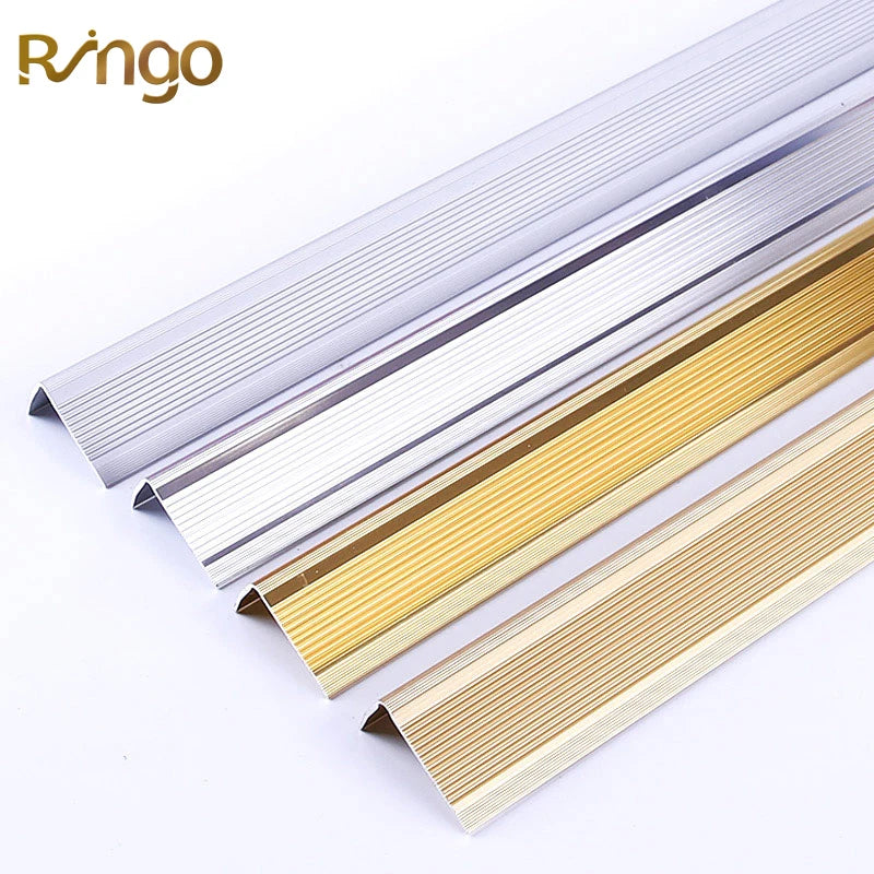 Modern Style Anti-Slip L Shape Stair Nosing Trim Aluminum Tile Edging Accessories Foshan Ringo Waterproof Durable Customizable