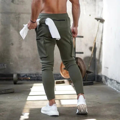 Fitted Gym Hang Towel Mens Track Pants Sports Running Training Jogger Trousers Men Fitness