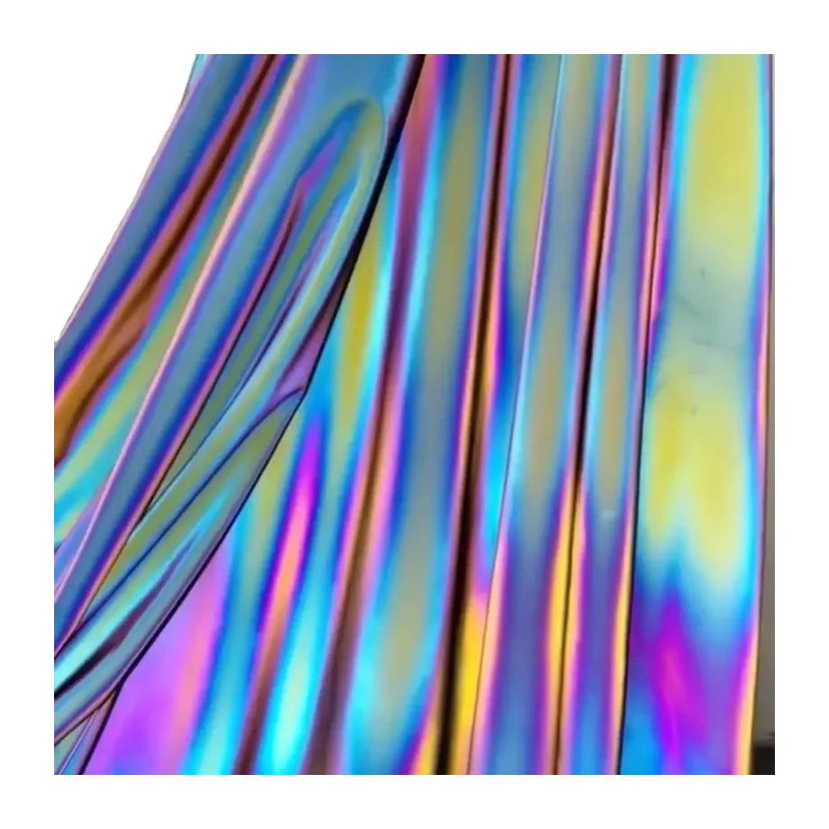 Iridescent Rainbow Colorful Glitter Reflective Nylon Polyester Fabric/Colorful Reflective Fabric for Jacket Clothing or Bags