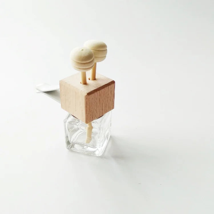 8ml Empty Glass Car Air Freshener Perfume Bottle Perfume Car Diffuser Bottle With Clip