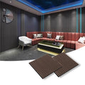 Vertical Acoustic Wood Slat Panels Polyester Fiber Composite Hotel Room Studio Noise Cancellation