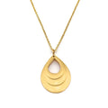Stainless Steel Custom Name Logo Pendant Necklace Customized Unisex DIY Engraved Water Drop Shape Multilayer 18K Gold PVD Plated