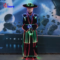 Chinese Traditional Gown Dance Samurai Costumes With Helmet Performance Rave Clothes