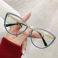 Wholesale Cat Eye Fashion Photochromic Anti Blue Light Blocking Eyeglasses Cheap Optical Frames for Women Metal Material