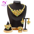 MEIZI Jewelry Wholesale Trending Girl Luxury Gold Plated Jewelry  Big Necklace Earring Bracelet for Women Bridal