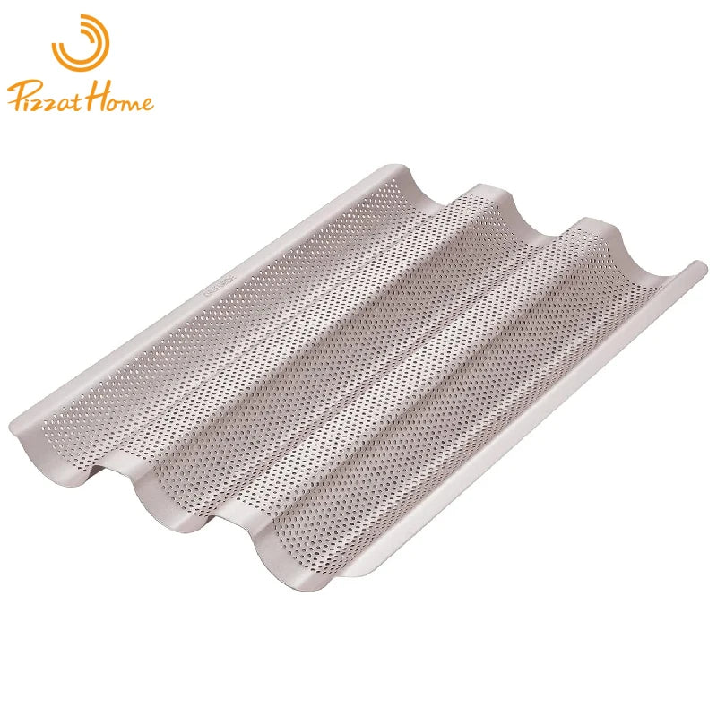 Baguette Pan Non-Stick Pan Loaves Bakeware Heavy Duty Carbon Steel Baking Pan Bread Tray French Bread Mould