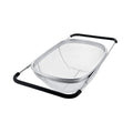Kitchen Over the Sink Stainless Steel Oval Colander Stretch Rinse Fruit Vegetable
