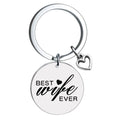 AA00460 Stainless Steel Keychain Heart Shape Family Members Wife Mom Nana Grandma Mimi Key Chain for Family Gifts