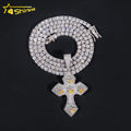 Popular Stylish Pass Diamond Tester Iced Out 925 Silver Color Moissanite Cross Pendant Iced Out for Unisex