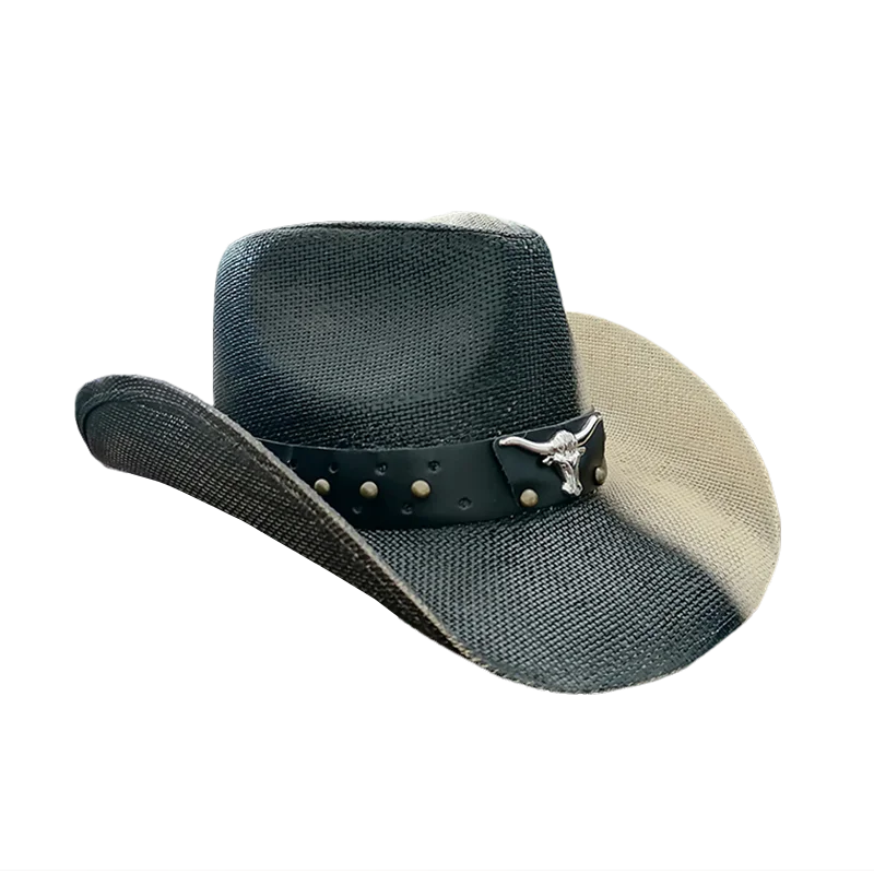Stock Men's Paper Straw Hat American Western Texas Cowboy Hat Wide Shapable Brim Panama Hat Mexico Sombreros