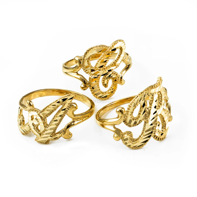 Gift Box Name Ring Personalized Copper Alloy Simple with Charm Names Initial Letters 2021 Fashion Custom Letter Retro 1pcs 7-12