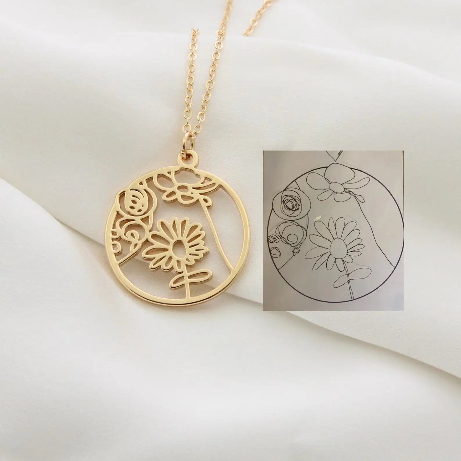 Qiuhan OEM Personalized Drawing Picture Nameplate Pendant Rope Chain Heart Butterfly Custom Name Necklace