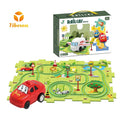 Popular Kids 13pcs DIY Assembled Battery Electric Mini Rail Vehicle Toy Set Puzzle Track Cars