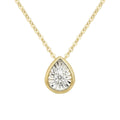 AU750 Gold Necklace 18k Real Diamond Drop Water Pedant Necklace for Women MegaBDM