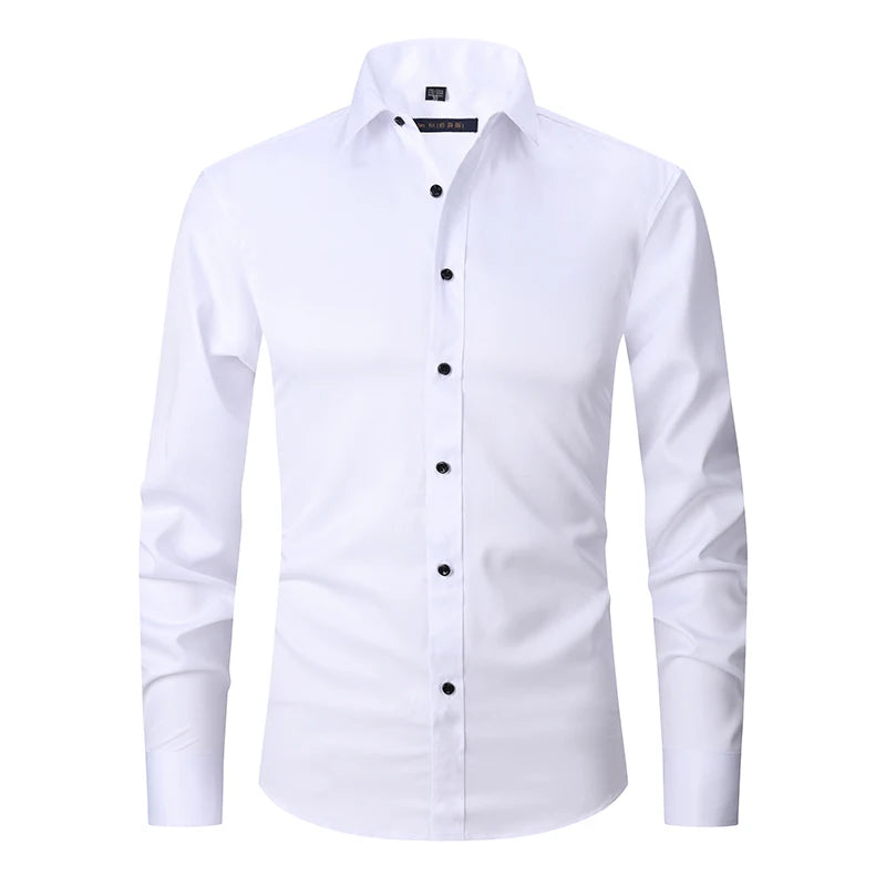 Men's Long-sleeved Shirt Dress Solid Plain Color Business Shirts Wholesale
