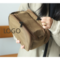Women's Nylon Pouch Bag Zipper Custom Logo Printed Wholesale Toiletry Fabric Small Patch Travel Makeup Cosmetic Letter Pattern