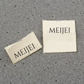 Customized Eco-friendly 100% Natural Cotton Printed Center Fold Sewing Main Labels for Clothing and Bags